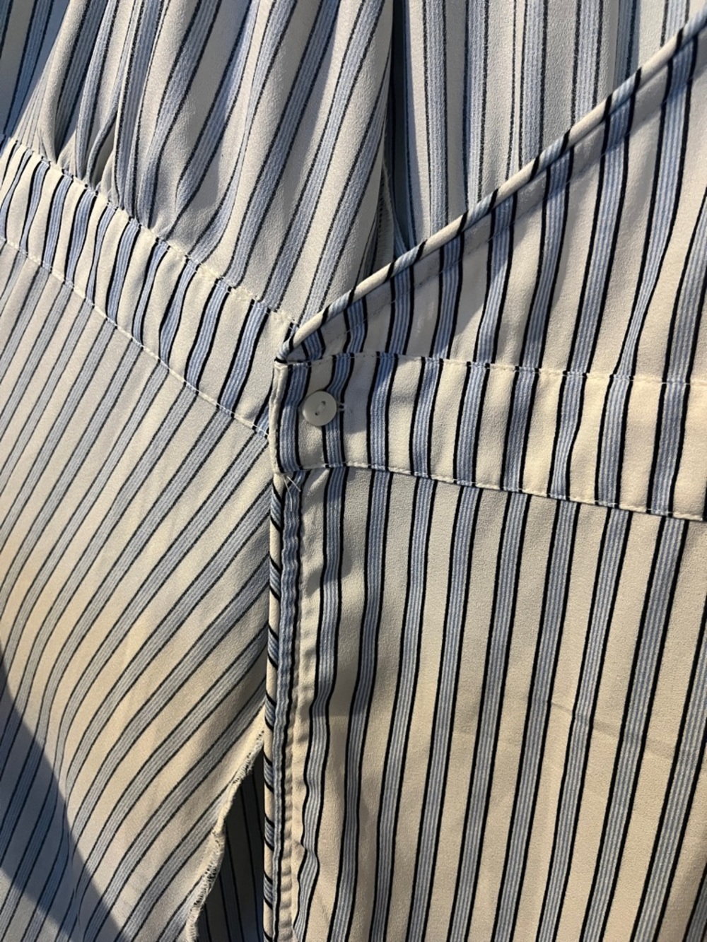 Time and Tru Blue and White Striped Long Sleeve Wrap Dress - Picture 8 of 11